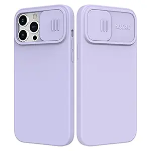 Nillkin Silicone Case Designed for iPhone 13 Pro Max Case with Camera Cover, CamShield Silky Shockproof Case with Slide Camera Lens Protection 6.7 inch, Purple