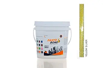 SILVER SPARKLE Epoxy Grout 1 kg All GLITTER SILVER Colors Available (Brand-Fastobond) (1 KG, YELLOW SILVER SPARKEL)