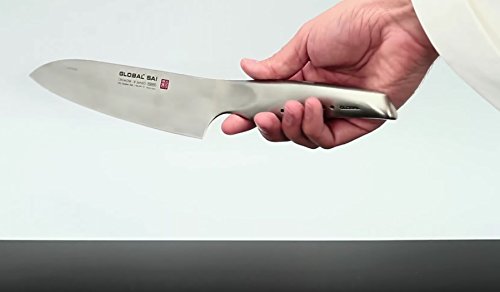 GLOBAL SAI-01 Kochmesser 19 cm geschmiedet mit Hammerschlagdesign inkl. PRYMO.de® Klingenschutz - 4