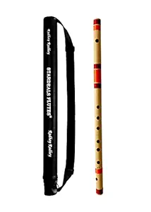 STARDEALS Professional Flutes DD Base Bamboo Flute Bansuri Size 24 Inch With Free Carry Bag (Natural Brown)