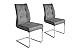 Produktbild HOMEXPERTS Schwingstuhl MARIA XXL, 2er Set Schwinger in Anthrazit, Moderner Freischwinger im Vintage Look dunkelgrau, Belastbar 150 kg, Nosagfederung, Gestell verchromt, 2 Stück / 47x96x62 cm (BxHxT)