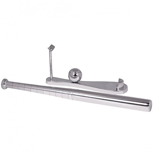 FineBuy Deko Spardose Baseballschläger silber Design Alu Aluminium-Dekoration Sparbüchse Wohndeko Sparschwein modern Designdekoration sportlich Dekofigur glänzend hochwertig Baseballspardose - 7