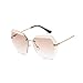 Produktbild Vikimen Sportbrillen, Angeln Golfbrille,Rimless Sunglasses Women Brand Designer Diamond Cutting Lens Sun Glasses Oversized Gradient Transparent Glasses Plastic as picture CLEAR