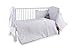 Clair de Lune 3-Piece White Stardust Cot/Cot Bed Quilt, Bumper and Fitted Sheet Bedding Set