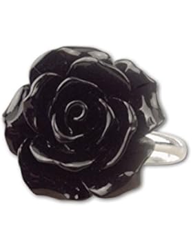 etNox-Ring ''Black Rose'' Polyresin + 925 Silber (R4500B)