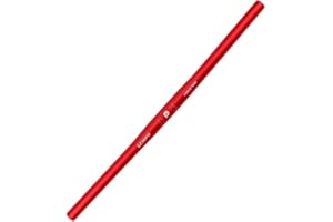 GIORIS Guidon de vélo pliable en alliage d'aluminium de 25,4 mm - Barre droite - Guidon de vélo - 25,4 mm x 540/580 mm - Poignée droite (580 mm rouge)