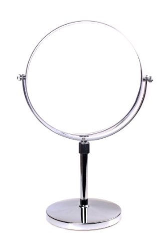 HIMRY Standspiegel Höhenverstellbar 10x Vergrößerung, 8 inch, Kosmetikspiegel 360° drehbar. Verchromten Schminkspiegel Rasierspiegel Badzimmerspiegel, Zweiseitig: Normal+ 10fach Vergrößerung, KXD3114-10x - 7
