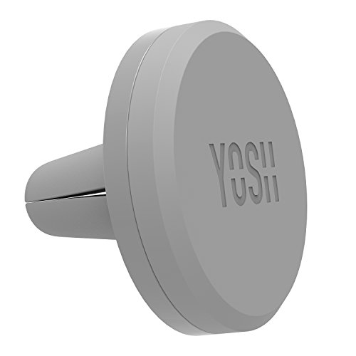 YOSH Soporte Móvil Coche para Rejillas del Aire, Soporte Móvil Coche Magnético Universal para iPhone X 8 7 6s Samsung J5 J3 J7 S7 S8 S9 Huawei P20 P10 y Otros Móviles (Gris)