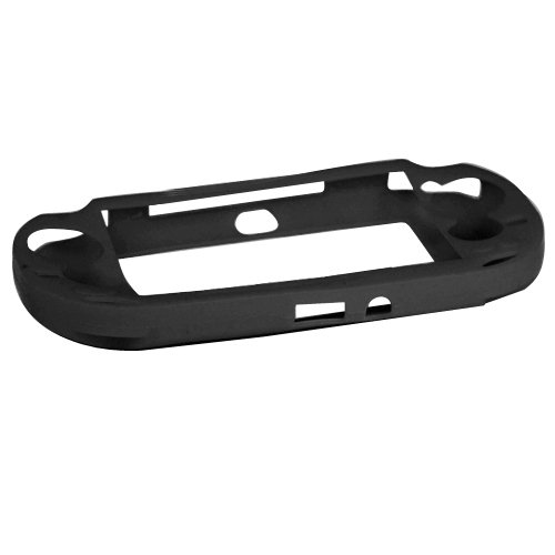 fürAccessotech Schwarz Weich Silicone Skin Protektoren Cover Case Hülle Sony PS Vita Konsole - 4