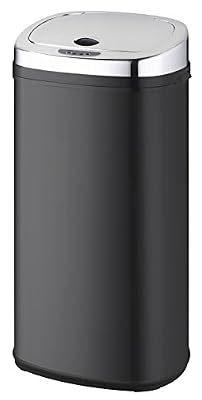 Kitchen Move BAT-42LS02-A Nouveau Modèle 2016 Poubelle de Cuisine Automatique Forme Carré Inox Noir 42 L