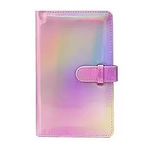 CAIUL Compatible 96 Pockets Mini Wallet Photo Album with PU Leather Cover for Fujifilm Instax Mini 9 8 8+ 70 7s 90 25 26 50s Films (Colorful Pink)