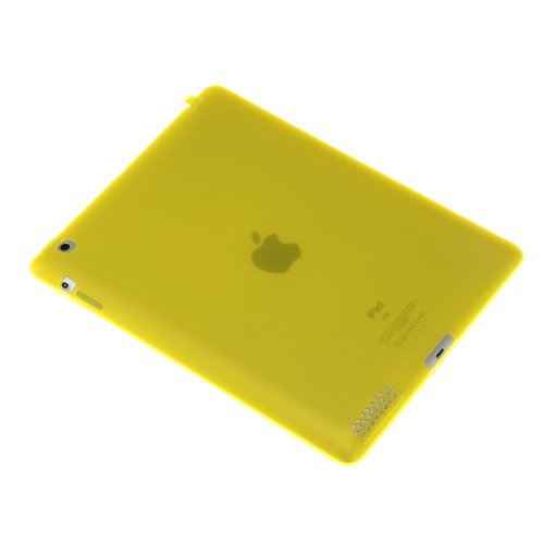 doupi PerfectFit Schutzhülle mit Staubstöpseln für iPad 2 3 4 Staubschutz eingebaut Matt Clear Design TPU Schutz Hülle Silikon Schale Bumper Case Schutzhülle Cover, gelb - 3