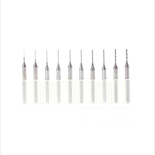 SMO Hartmetall- PCB Carbide Fräser Dremel Schmuck CNC-Stich- Bohrer -Set HQ 10x 0,3 mm – 1,2 mm - 3