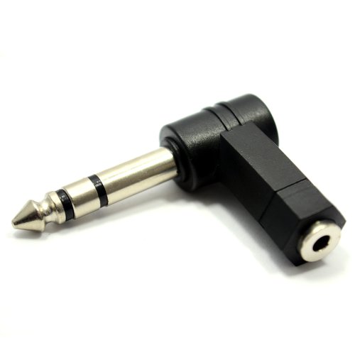 3,5 mm Klinkenstecker Buchse Zum 6,35 mm Stereo Klinkenstecker Rechts abgewinkelt Stecker Adapter