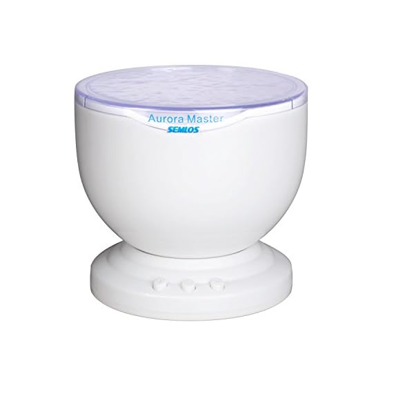 Semlos Romantic 8 Modes Color Changing Mood Light Ocean Wave Projector Light with Built-in Mini Speaker for Bedroom Bathroom Children Room