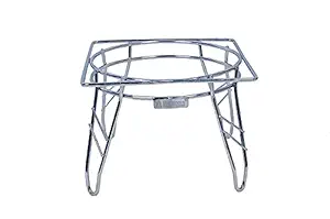 ManiyaSales Water Pot and Matka Stand Stainless Steel Pot Stand Kitchen Rack Chrome Plated Plant Pot Stand (1)