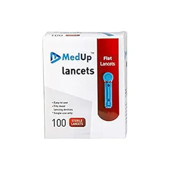 MedUp Flat Lancet Needle - (100 Pieces) for Accucheck Glucometer