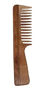 Majik Hair Neem Wood Comb For Unisex, Natural Brown, 10 Gram, Pack Of 1 (Model No 5)