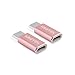 Price comparison product image KiWiTEK USB Type C to Micro USB Adapter, Aluminum Casing USB-C Charge & Data Sync (480Mbps) Converter for MacBook 12", ChromeBook Pixel 2nd, Pixel C, Galaxy TabPro S 12", Nexus 5X / 6P, Huawei P9, LG G5, HTC 10, Lumia 950 / 950 XL, OnePlus 2 / 3, and More [PACK OF 2, ROSE GOLD]