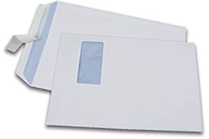 GPV - Boite de 250 Pochettes - Format C4 (229x324 mm), fenêtre de 110x50 mm, qualité papier blanc : 90 g/m2 - Certifié PEFC