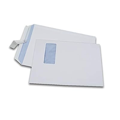 GPV Economique Boîte de 250 pochettes blanches C4 229x324 90 g/m² fenêtre 110x50 bande de protection