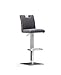 Produktbild Dreams4Home Barstuhl 'Austin I' Barhocker Tresenstuhl, mit Lehne, Edelstahl, höhenverstellbar, drehbar, PU, Hocker, Stuhl, schwarz, braun, grau, weiß, Farbe:grau