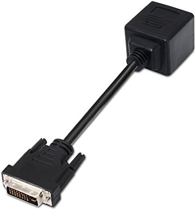 NanoCable 10.15.1950 - DVI to VGA Splitter Cable for Duplicating Output Signal, 24+5/M-2xHDB15/H, Black, 20 cm