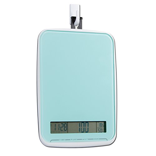 XL Multifunktions Küchenwaage mit Glasoberfläche, wiegt bis 10Kg, Touchbedienfeld, blau - 3