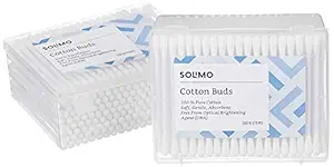 Amazon Brand - Solimo Cotton Ear Buds with Paper Stem - 200 Sticks (Pack of 2)