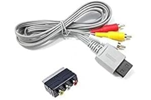 WICAREYO 1.8M Audio Video AV Composite Cable with 3RCA to Scart Adapter AV Cable Converter Switcher for Wii Wii U Console