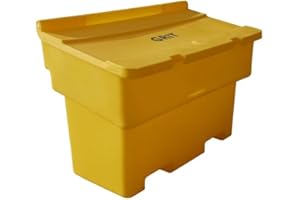 BiGDUG Essentials Salt Grit Bin - Heavy Duty Stackable Salt & Grit Storage Box - 200L Capacity Yellow - 1020W x 520D x 720H mm (1 Box)