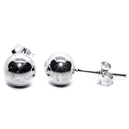 Boucles d'Oreilles Clous D'Oreille Boule 7mm - En Argent Sterling 925