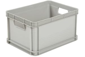 KEEEPER Heavy Duty Plastic Stacking Industrial Euro Storage Containers Boxes Crates! 5 Sizes -Big Load Capacity Food Grade 10 Year Guarantee! (10, 20 Litre - L400 x W300 x H220mm)