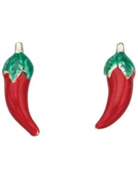 925Silber Ohrstecker/Chili Pepper gratis Geschenk-Box S21
