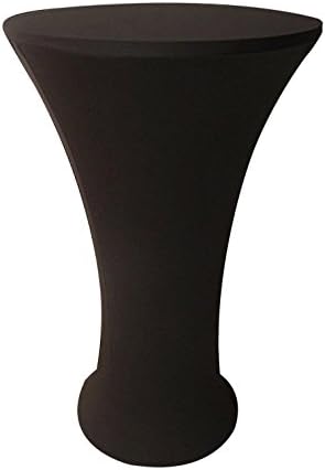 Miraise 1 x Cocktail Spandex Fitted Stretchable Elastic Round Corners Tablecloth 24x43" (28x43", Black)