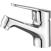Ibergrif M11050 Basin Tap, Bathroom Mixer Tap Chrome, 60 mm | Brass body, ceramic cartridge and aerator; G3/8 with two 40cm h