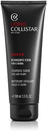 Collistar Uomo Detergente Scrub Viso e Barba, Deterge ed Esfolia, Effetto Detox Purificante, 100ml