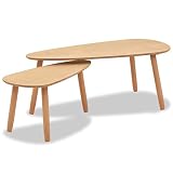  vidaXL Madera Maciza de Pino 2x Mesas de Centro Marrón Mesita Mesilla Auxiliar