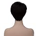 Aicos Pixie Cut Trendy Straight Side Bang Black Short Heat Resistant Synthetic Women's Wig