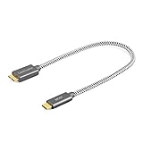 Einfache Benutzen: USB-C (TYP C) IST DER HOST, Verbinden Sie mit neuem Macbook und allen anderen HOST-basierten Geräten mit einem USB-Typ-C-Port. Micro USB B Stecker ist TARGET (Gerät). Verbinden Sie mit Geräten mit einem USB 3.0 Micro-B Port