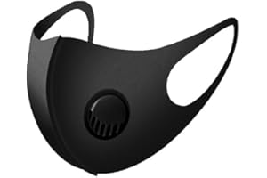 ONE BEST DEAL 5 x Face Masks with Filter for Breathable Air Flow and Mouth Protection | Washable and Reusable | Black Face Covering Mask With Breathing Valve With Replaceable Activated