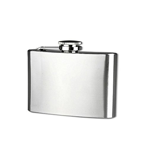 LtrottedJ，Petaca de bolsillo de acero inoxidable, con alcohol, whisky, con tornillo de licor