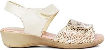 zapattu Miba - Sandalia 2 Velcros Ancho Especial Platino - Platino, 39