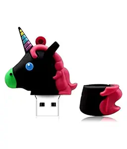 Tobo - Cartoon Unicorn, USB 2.0 Flash Drive USB Flash Memory Disk USB Flash Stick Pen Drive 32GB (Black)