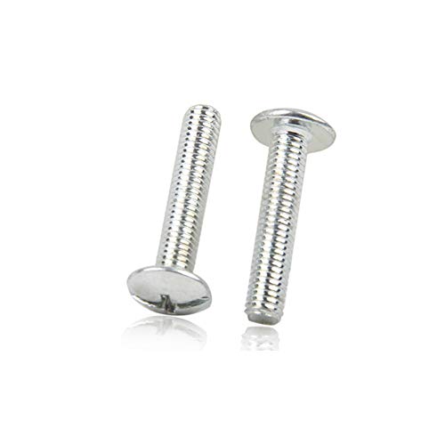 Preisvergleich Produktbild XFentech 100PCS M5 Lange Schraube - linksgewinde schraube Schrauben Set Kohlenstoffstahl Schrauben Maschinenschrauben Flach Verzinkt Phillips, M5×25