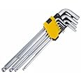NARMA® Allen Key Set- 9 Piece Hex Allen Keys with Hexagon Ball Higher Strength & Durability for Home Bicycle Motorcycle Repair Furniture House DIY,(7-17) CM Medium ARM