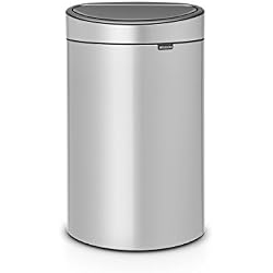 Brabantia Poubelle Touch Bin, 40 litres, Métallique Gris, Capacité 40 Litres, 72,7 cm x 43,5 cm x 30,2 cm