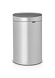 Brabantia Poubelle Touch Bin, 40 litres, Métallique Gris, Capacité 40 Litres, 72,7 cm x 43,5 cm x 30,2 cm