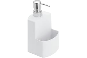 Wenko True Colours Festival - Dispensador de detergente, de cerámica Satinada, 380 ml, 9.5 x 18 x 9 cm, Color Blanco