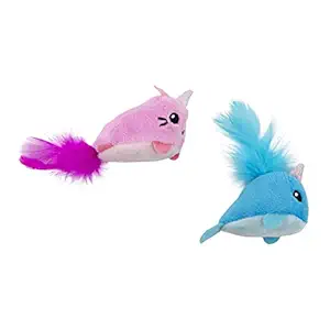 Petstages Unicorn Cat & Narwhal Catnip Crinkle Cat Toys